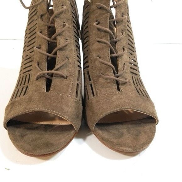 Sam Edelman Rocco Booties Peep Toe Lace-Up Block Heel Sandals 7 - Picture 3 of 9